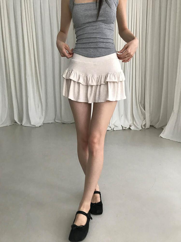 사토미라디오 Glam tiered sweat skirt