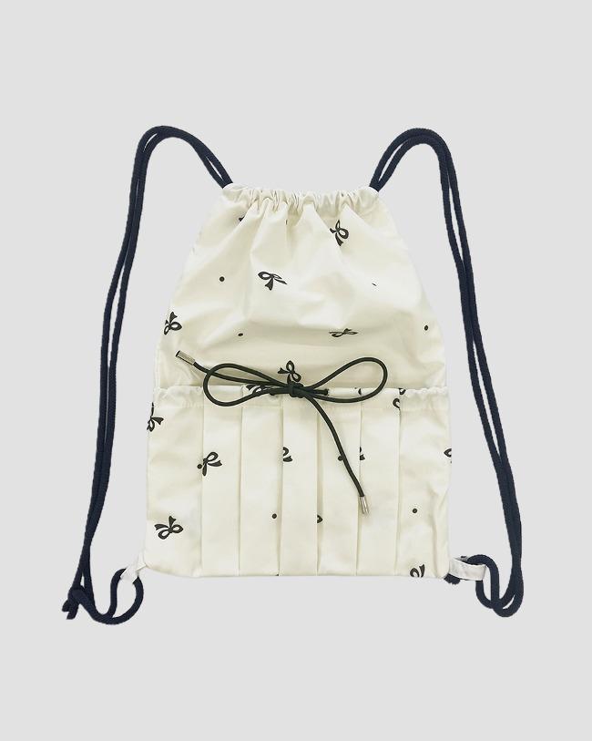 온디드 린클 리본 포켓 짐색 스트링 백팩