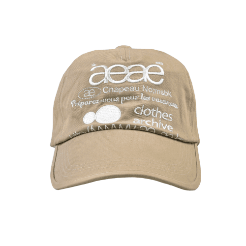 WEB LOGO 5 PANNEL BALL CAP - [BEIGE]