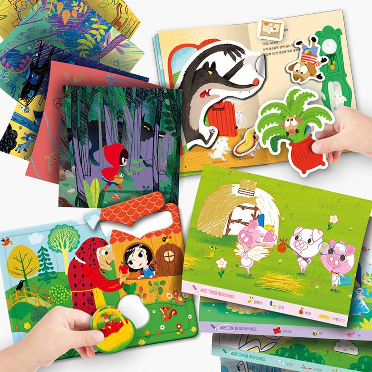 타이거 블루버드 액티비티 세트(스크래치세트+컬러링북 5종+퍼즐5종+스티커북 5종)