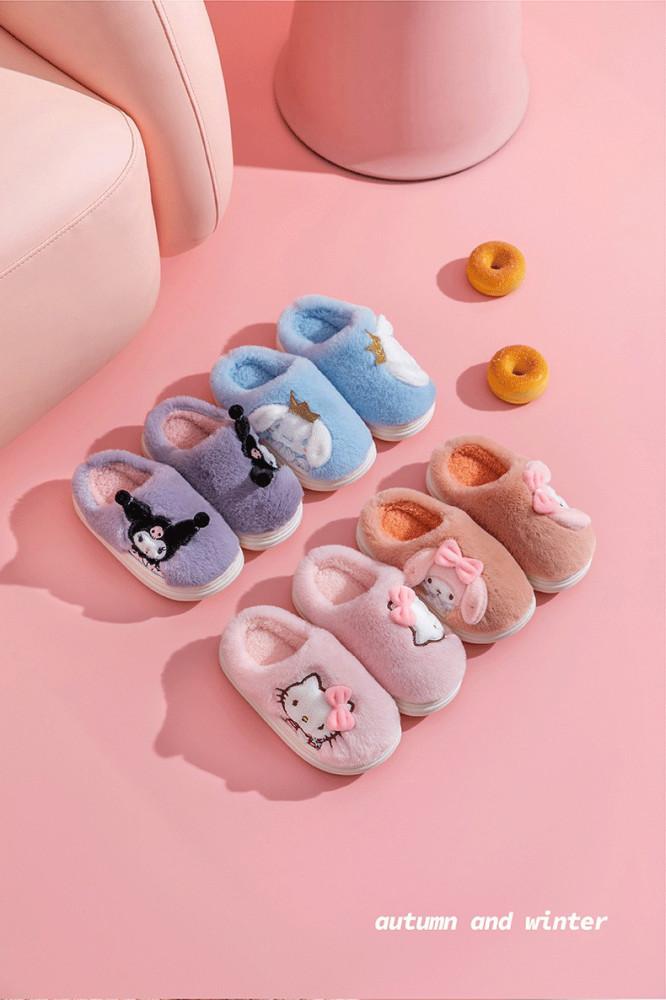 [무료배송]히마일 산리오 마이멜로디 시나모롤 쿠로미 키티 키높이 층간소음 털 실내화 학교 사무실 친구 선물