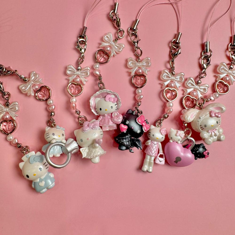 산리오 헬로키티 천사 악마 디자인 시크릿 스트랩 키링