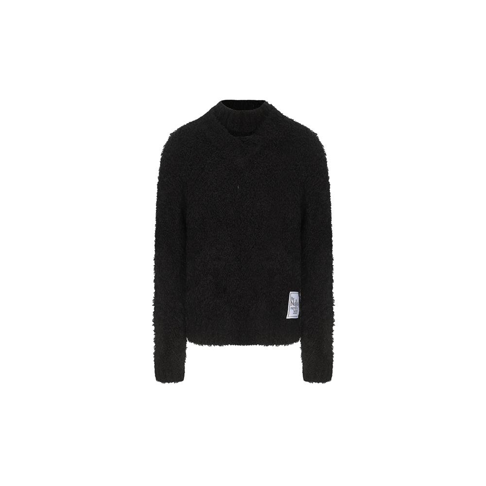 [NULLUS : 눌루스] DECONSTRUCTED COLLAR MOHAIR KNIT BLACK