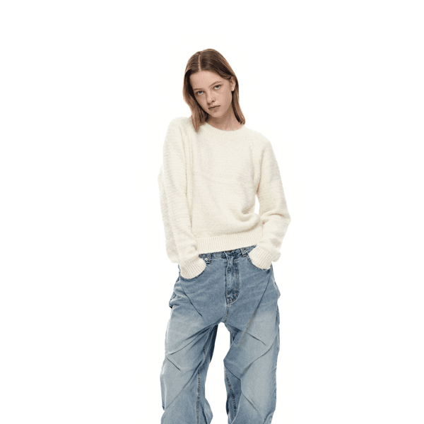 [upcycle] Nip ripple denim jeans_mid wash