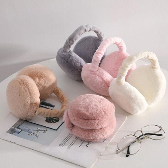 URK-211 길이조절 폴딩 마카롱 털 귀마개 스키장 눈썰매장 준비물