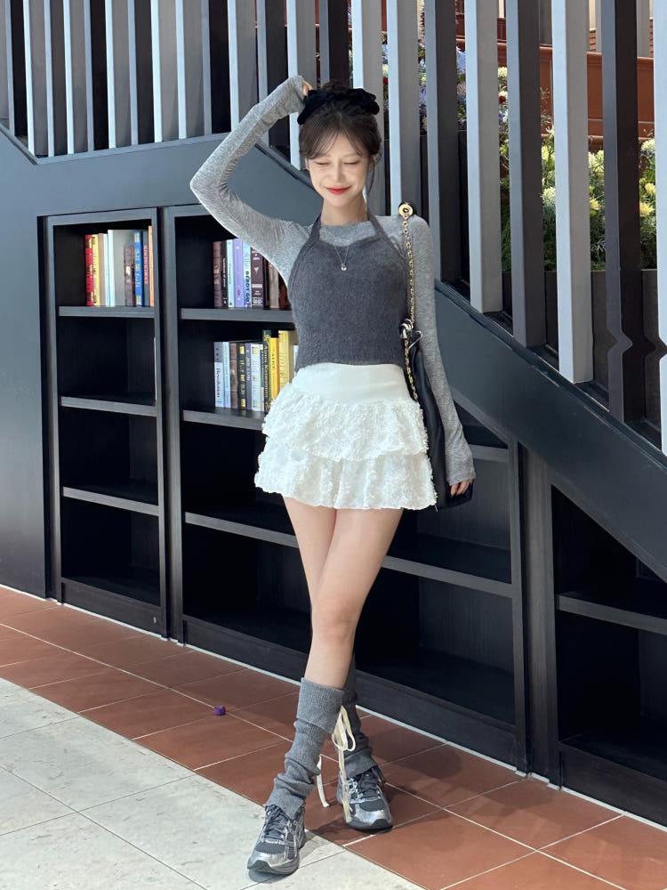 (당일발송/한정수량)리디아 캉캉 미니 스커트팬츠 3color 발레코어룩 페미닌 프릴 밴딩 치마바지