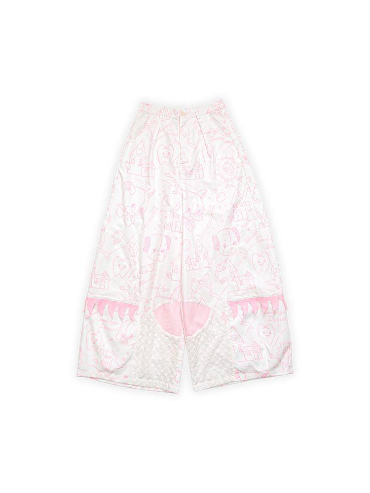 Patchwork Dog Face Wide Leg Pants【s0000010906】