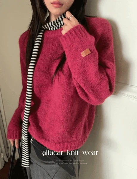 [미친색감👑/MD강추✔️] 와펜 알파카 라운드니트