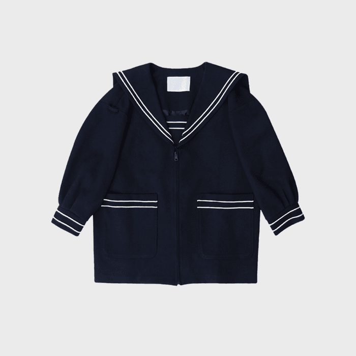3차 sailor navy midi jacket