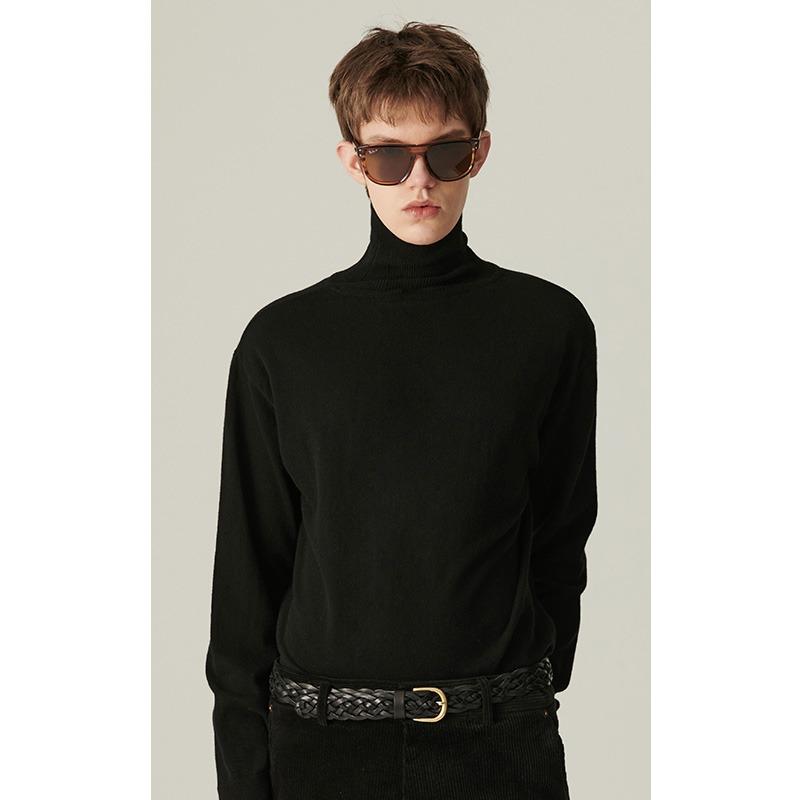 [COLLECTION LINE] 럭스 캐시미어 블렌드 터틀넥 니트 블랙