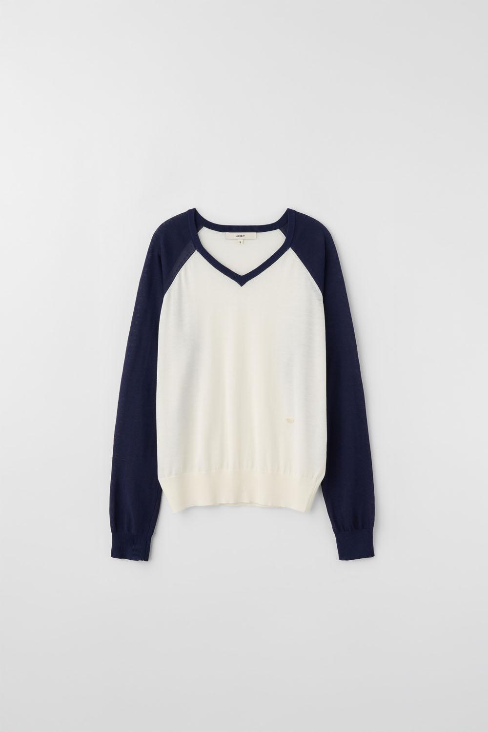 G Linen Vneck Raglan Pullover_Ivory