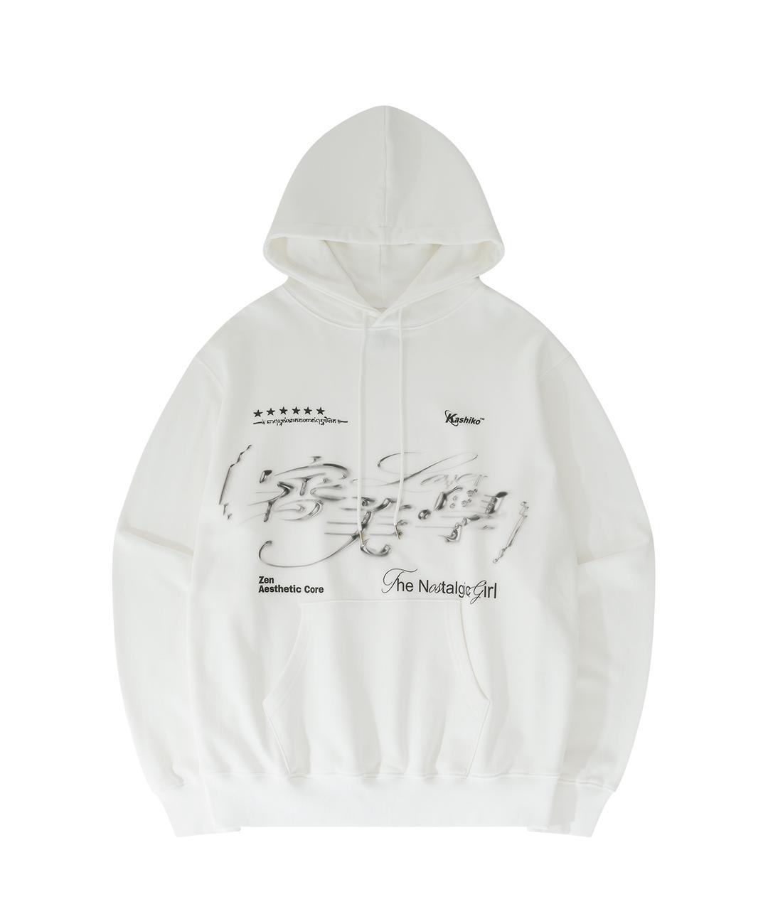 Aesthetic Fluffy Hoodie White