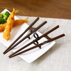 에디슨 성인용 교정젓가락 오른손용, 브라운, 2개