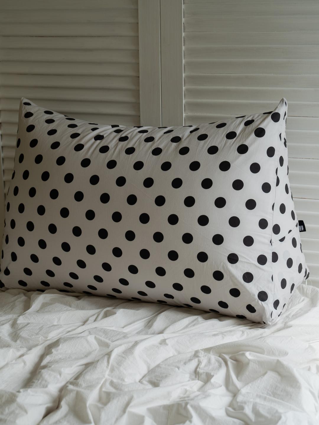 도트 고밀도 순면 삼각 등쿠션 커버