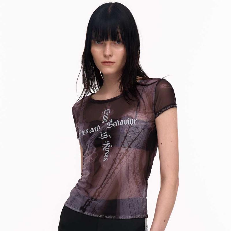 GUNS AND ROSES MESH TOP (BLACK)