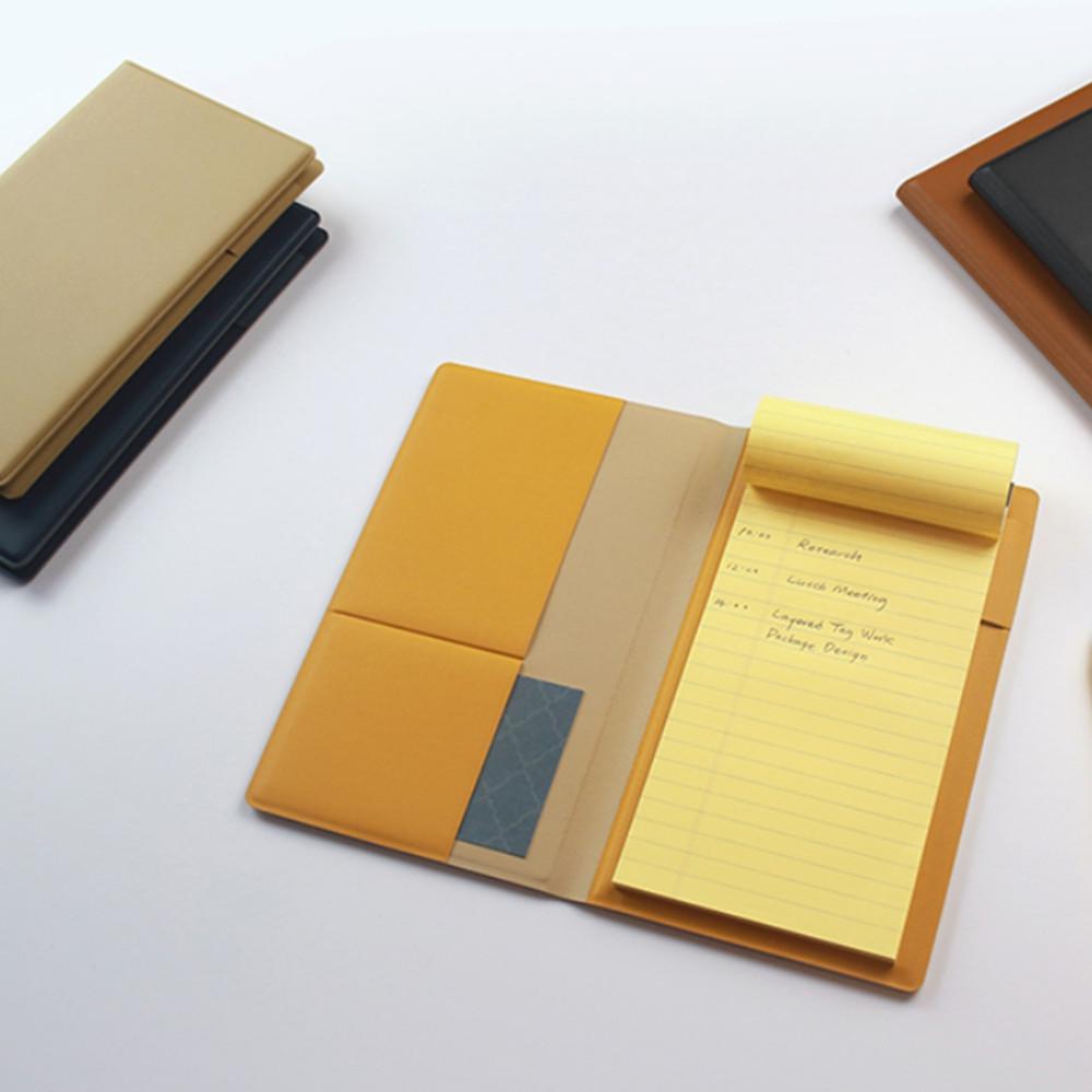 미니 메모패드 싱글 포켓 리갈패드 가죽 커버 보드