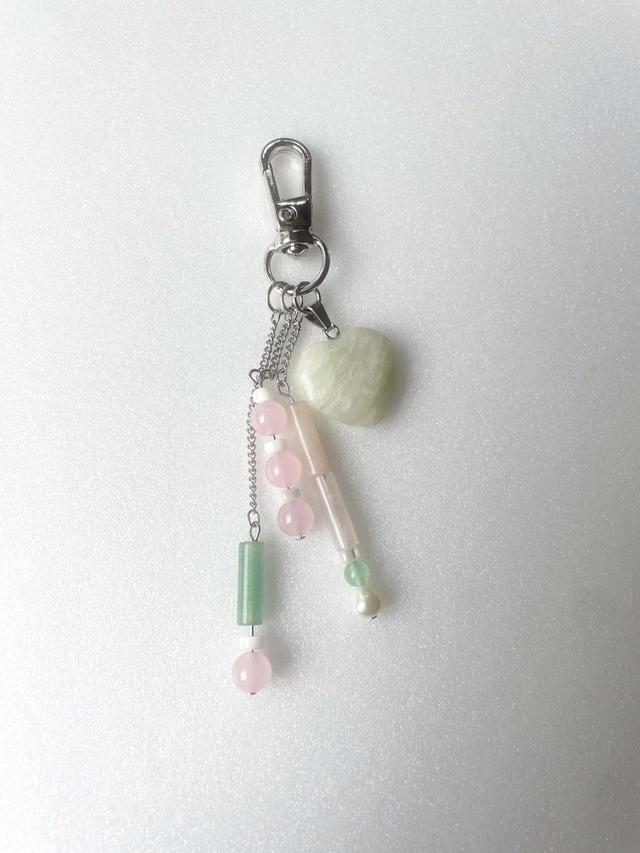 Spring Gemstone Heart Keyring