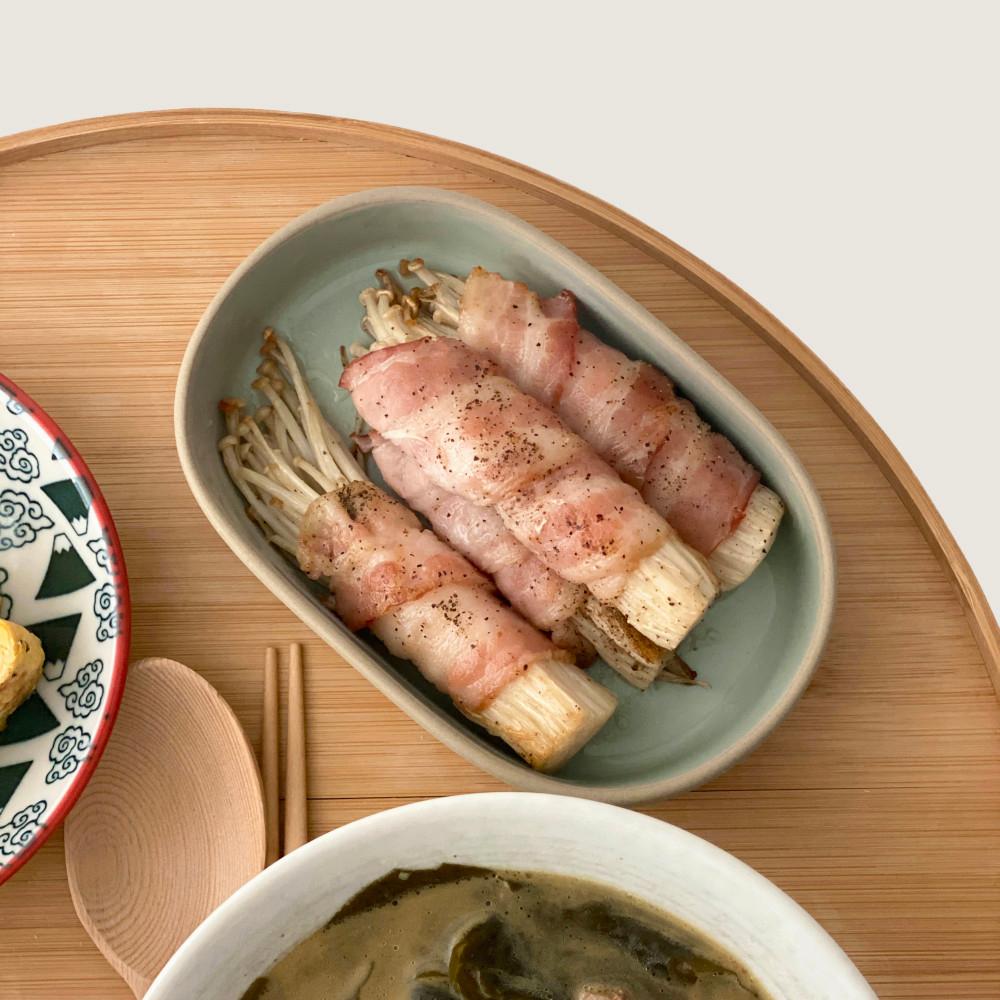 구름 도자기 타원 찬기