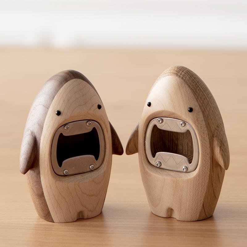 [플래지어] 쇽쇽 상어 디자인 원목 오프너