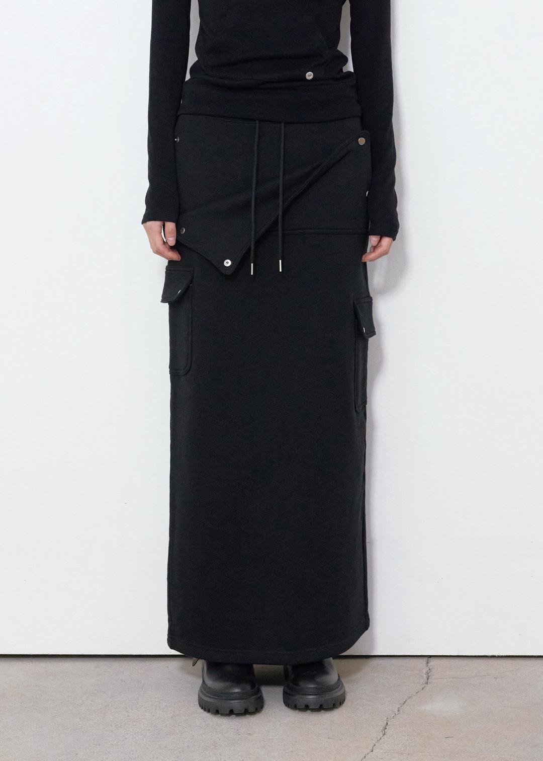 [11/18~ 발송] OPEN POCKET MAXI SKIRT, BLACK
