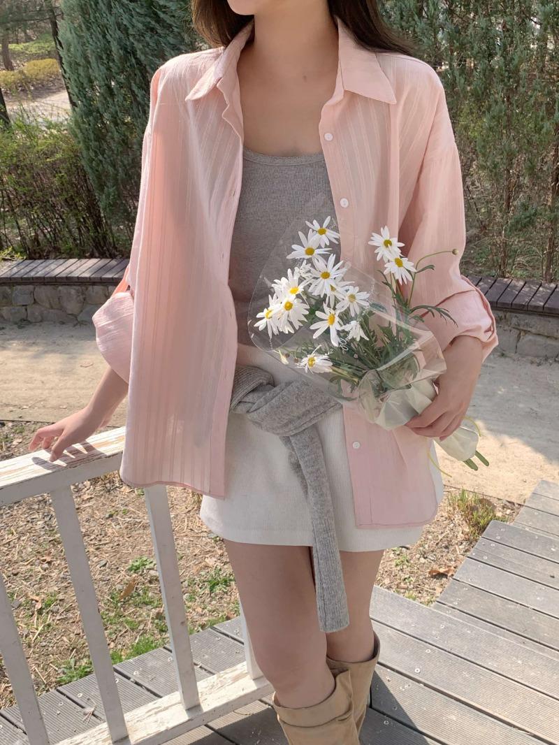 (pre-order) ribboned boyfriend shirt_pink