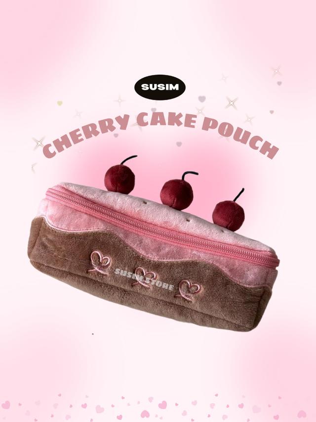 수심 Cherry Cake Pouch 체리 케이크 파우치 필통 키치 유니크 펜케이스