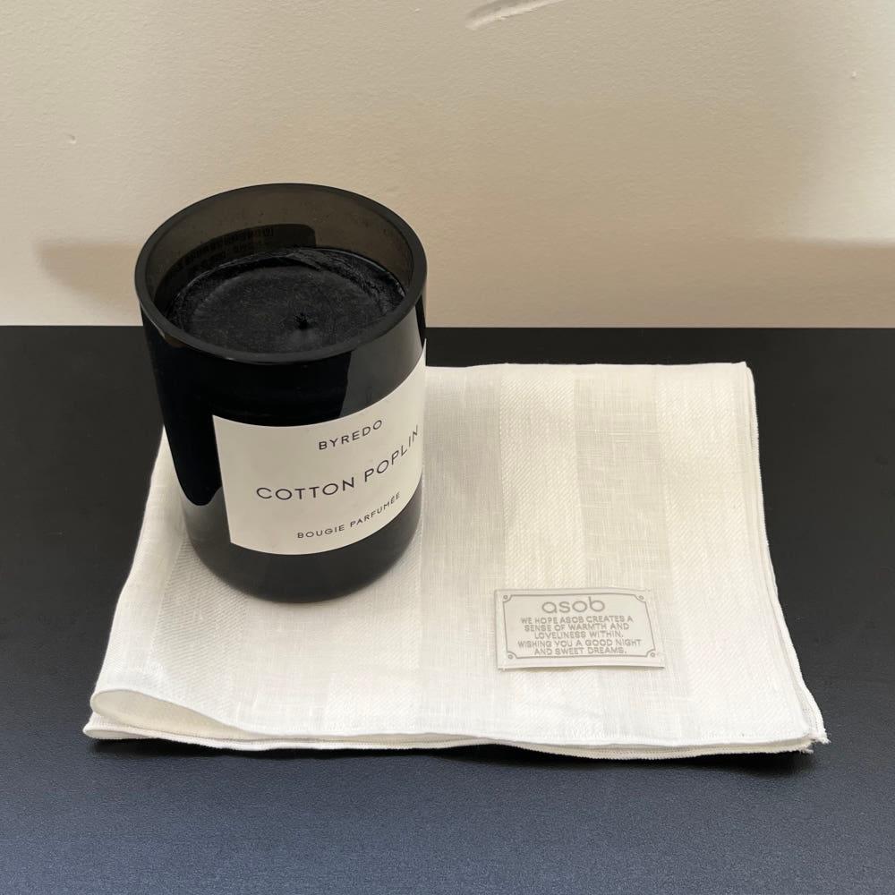 아소브 테이블웨어 린넨화이트 스트라이프 키친크로스