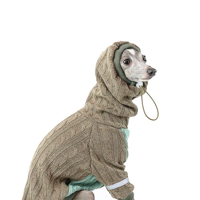 COLOR KNIT [BROWN/MINT]