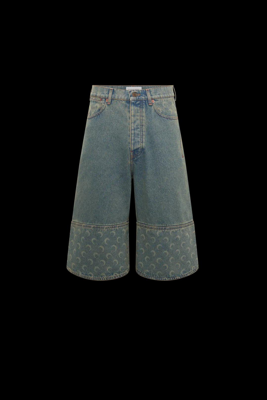 문 레이저 데님 버뮤다 라이트 그레이 unisex