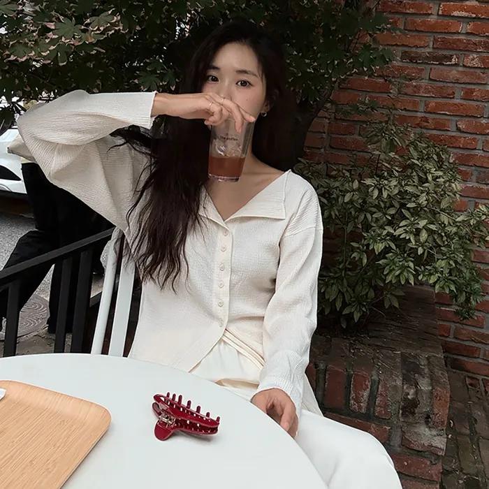 [3rd/예약발송]투웨이 버튼 라인 가디건_ivory