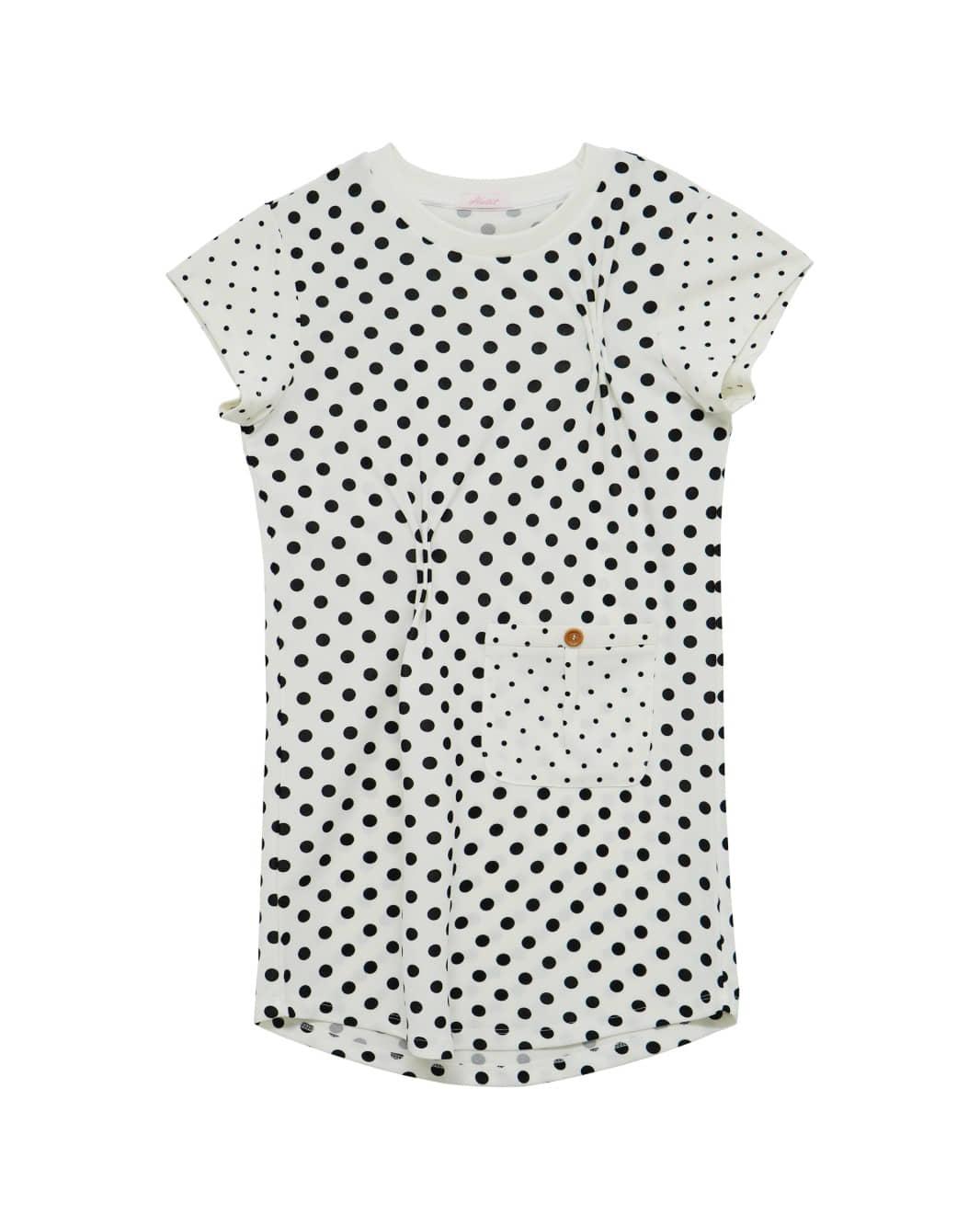 Dots Mixed Long T-shirt (White)