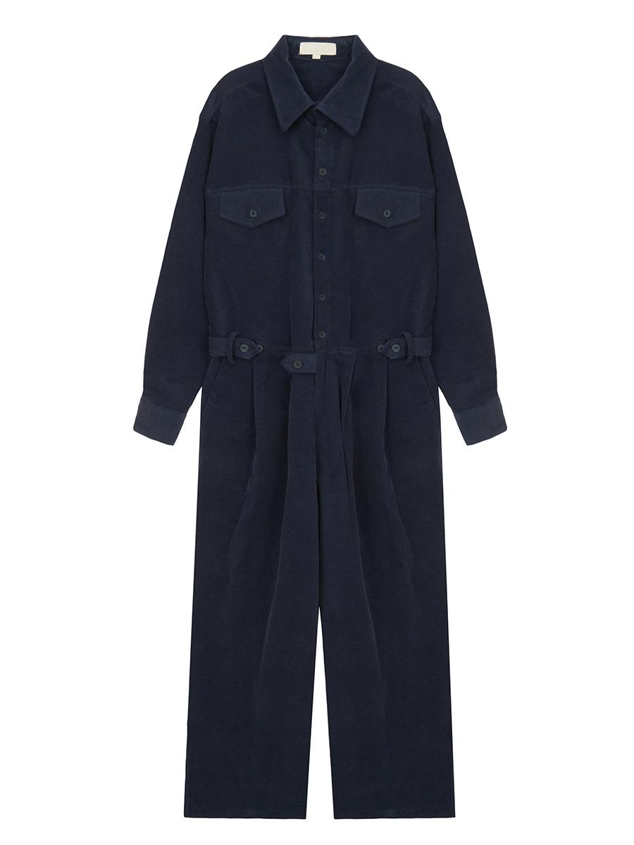 SLATE Retro Corduroy Jumpsuit  [Navy]