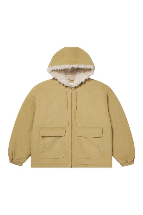 PEACH COTTON PADDED JUMPER IN BEIGE