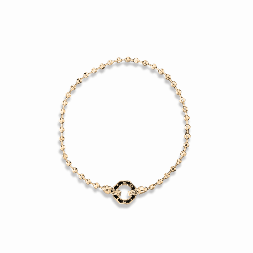 Gold Clock Tempus Ball Chain Bracelet
