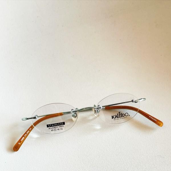 90s Kaleido Round Rimless Glasses