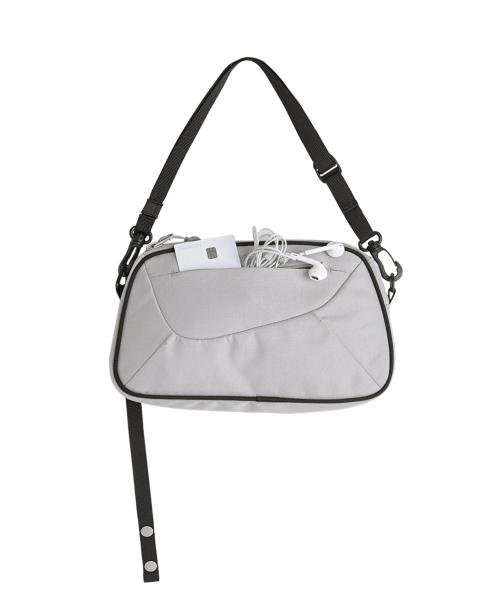 Trapezoid Nylon Hobo Bag / Grey