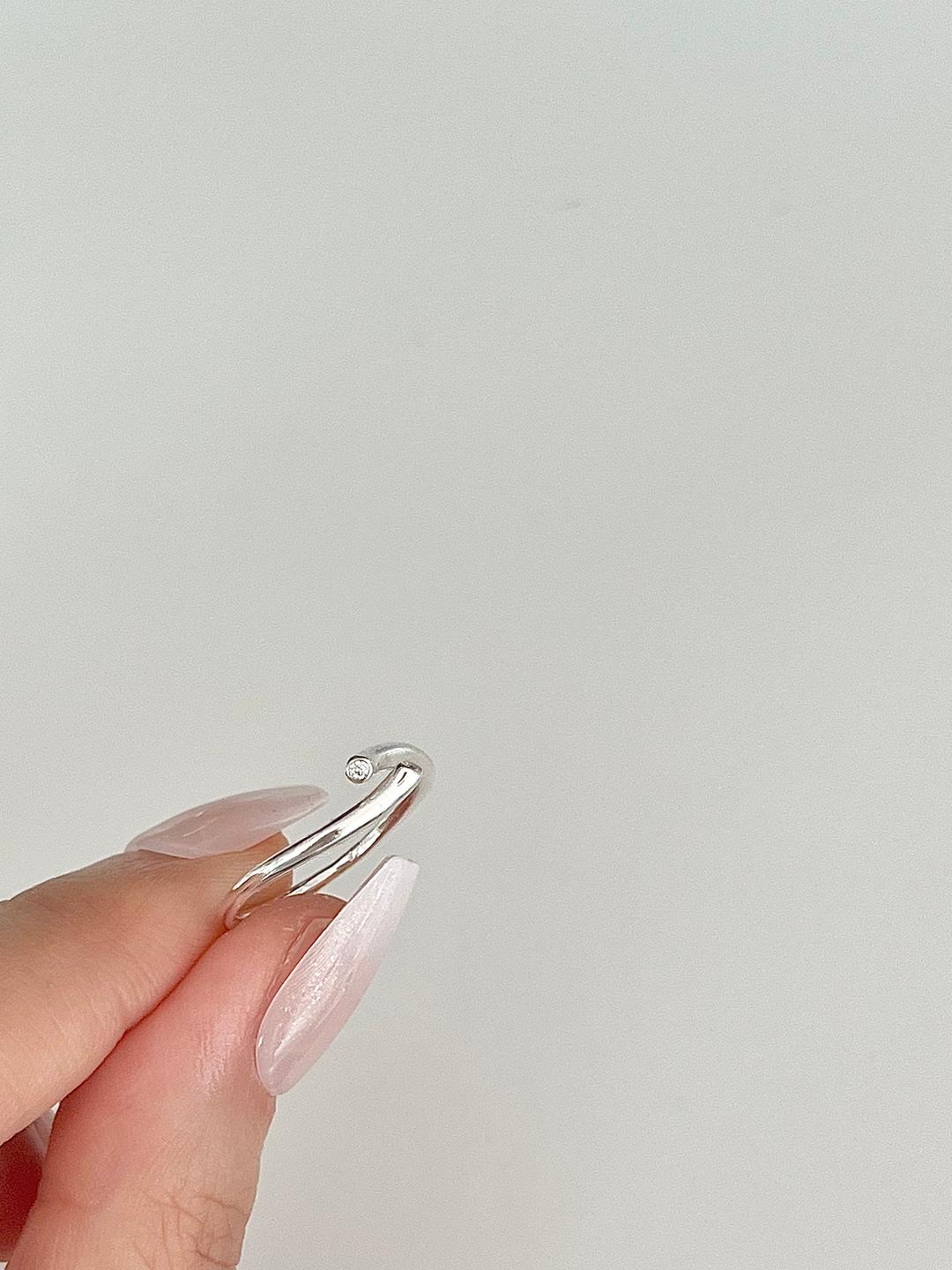 925 silver unbal pipe open ring