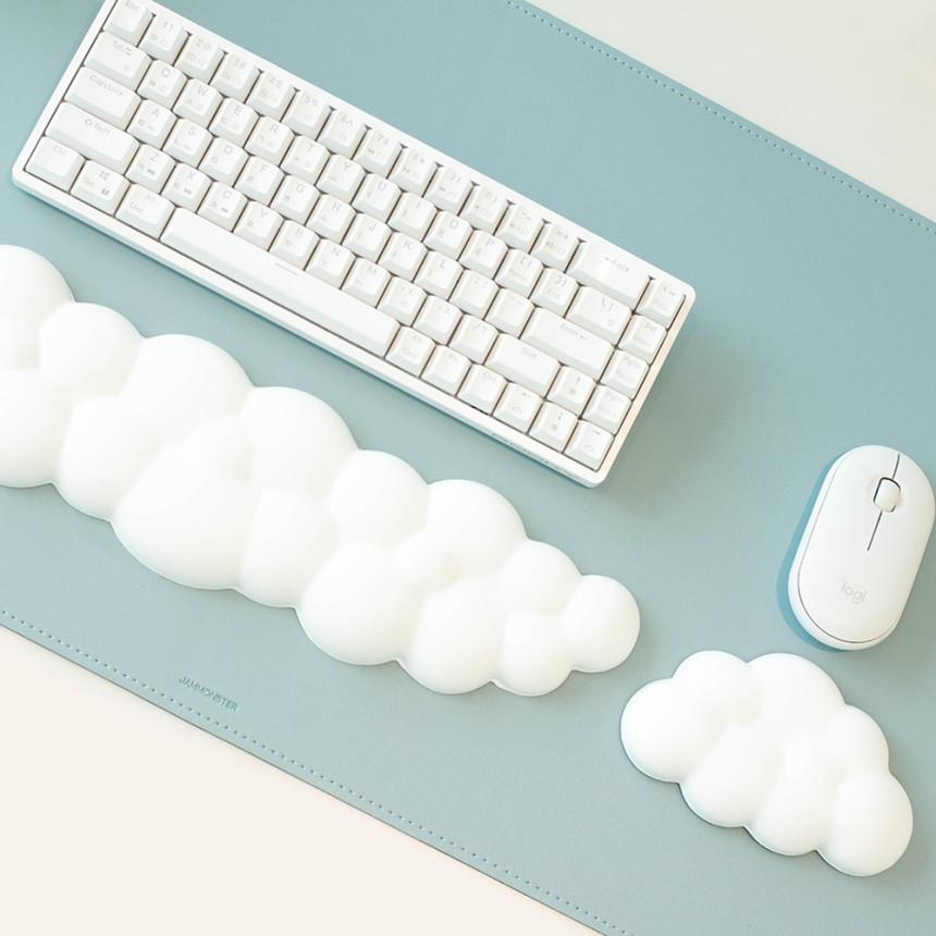 "직장인선물" 잼몬스터 메모리폼 구름 마우스 손목 받침대 + 키보드 팜레스트 세트