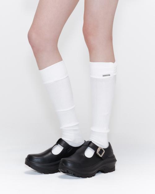 Shirring knee socks IVORY