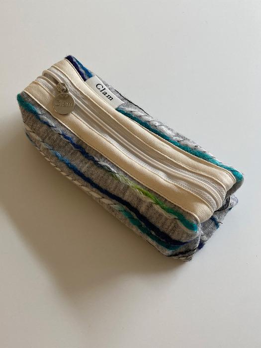 Clam round pencilcase _ Rope grey