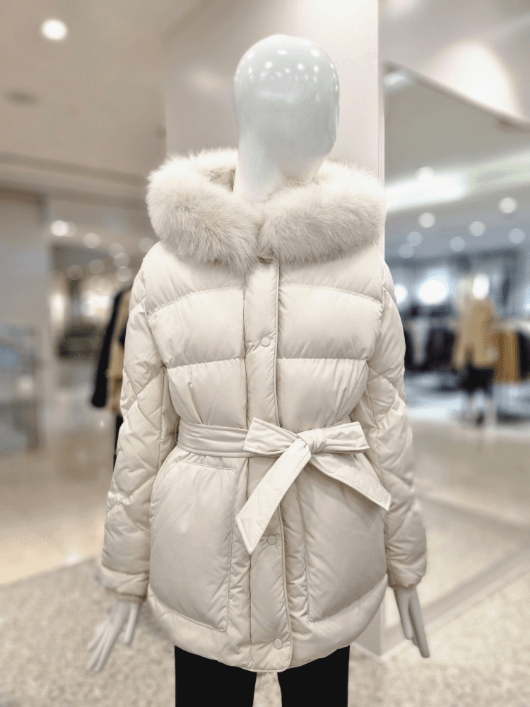 폭스퍼후드벨티드덕다운점퍼YP3WM809
