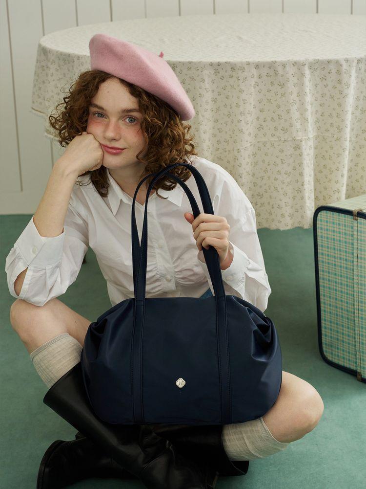 Aurora Shirring Duffle Bag_Navy