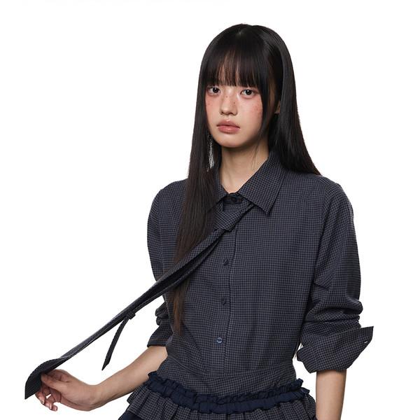 Layered Ruffle Hem Check Shirt