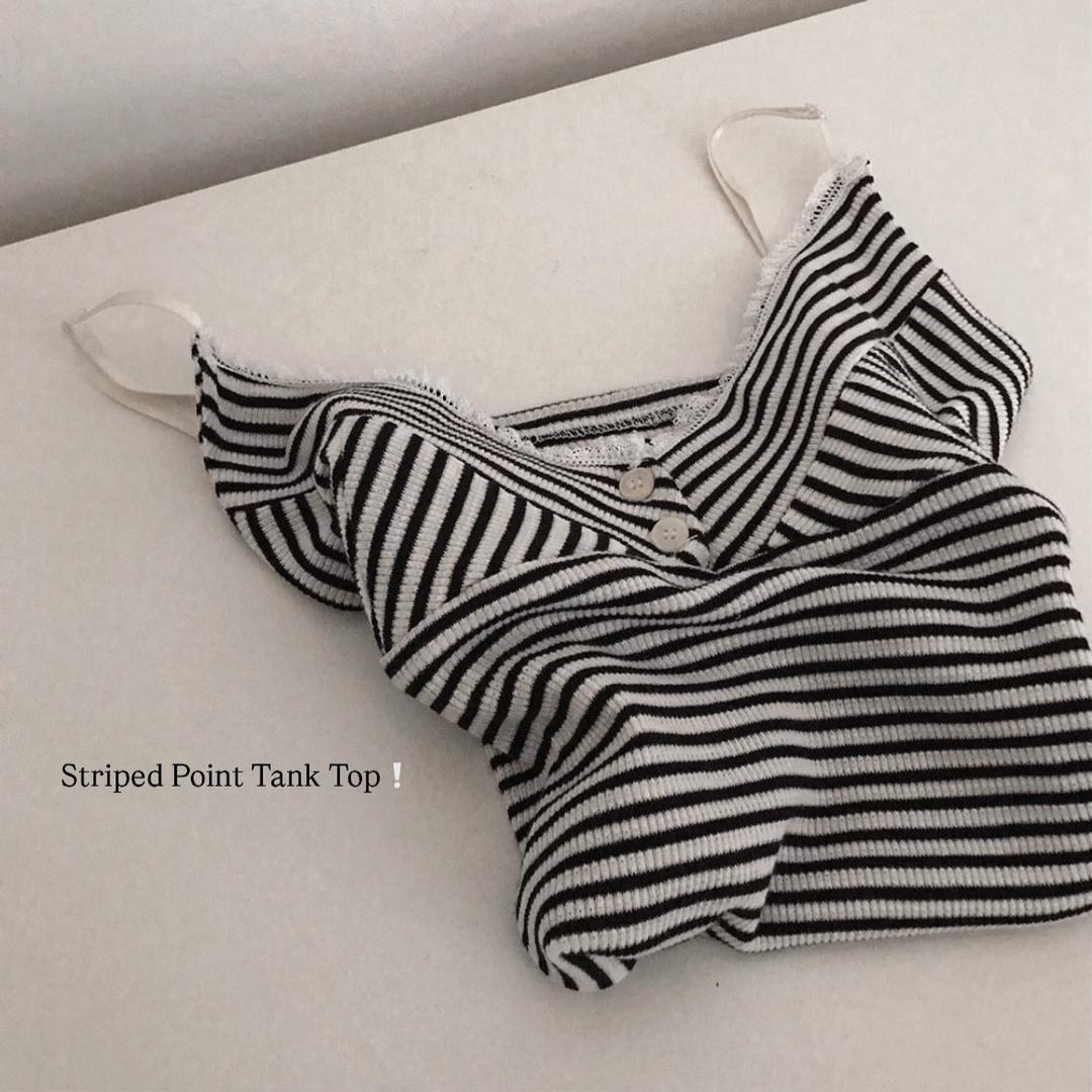 [란제리코어]러블리 레이스 스트라이프 나시 - sv