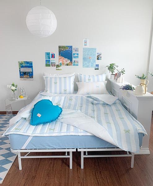 [슈슈 r] 누빔 여름이불 세트 (2colors/스노우리플,60수 순면/S,Q,K)