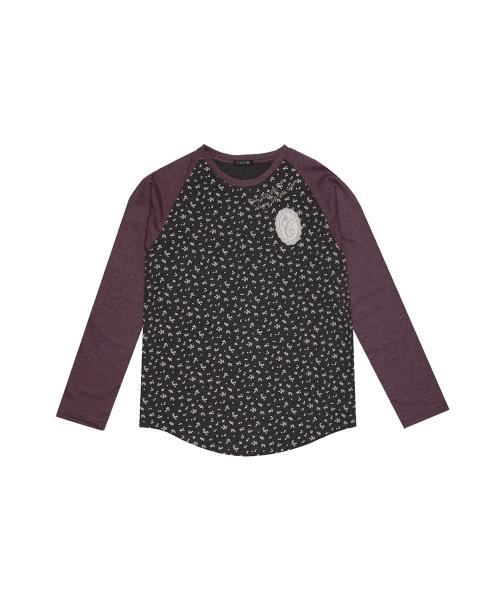 Sleep Well T-shirt Wine & Black Flower