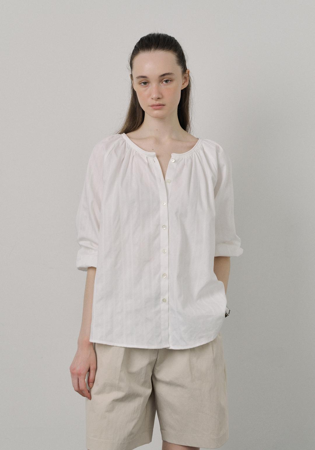 Lottie shirring blouse (White)