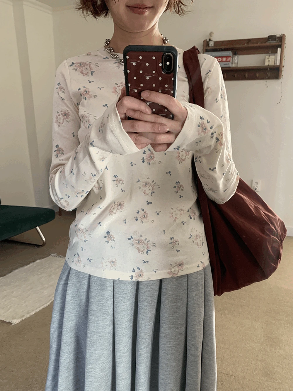 라치 플라워 나염 긴팔티셔츠 (2c)