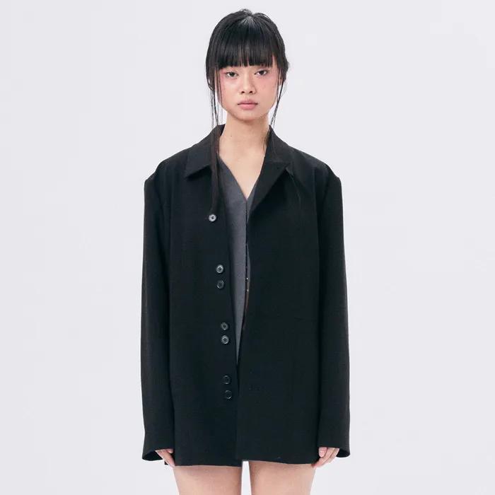 UNBALANCE COLLAR JACKET / BLACK