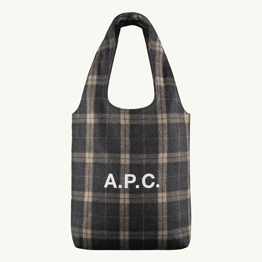 Ninon Wool Tote Small - Anthracite Check - OS